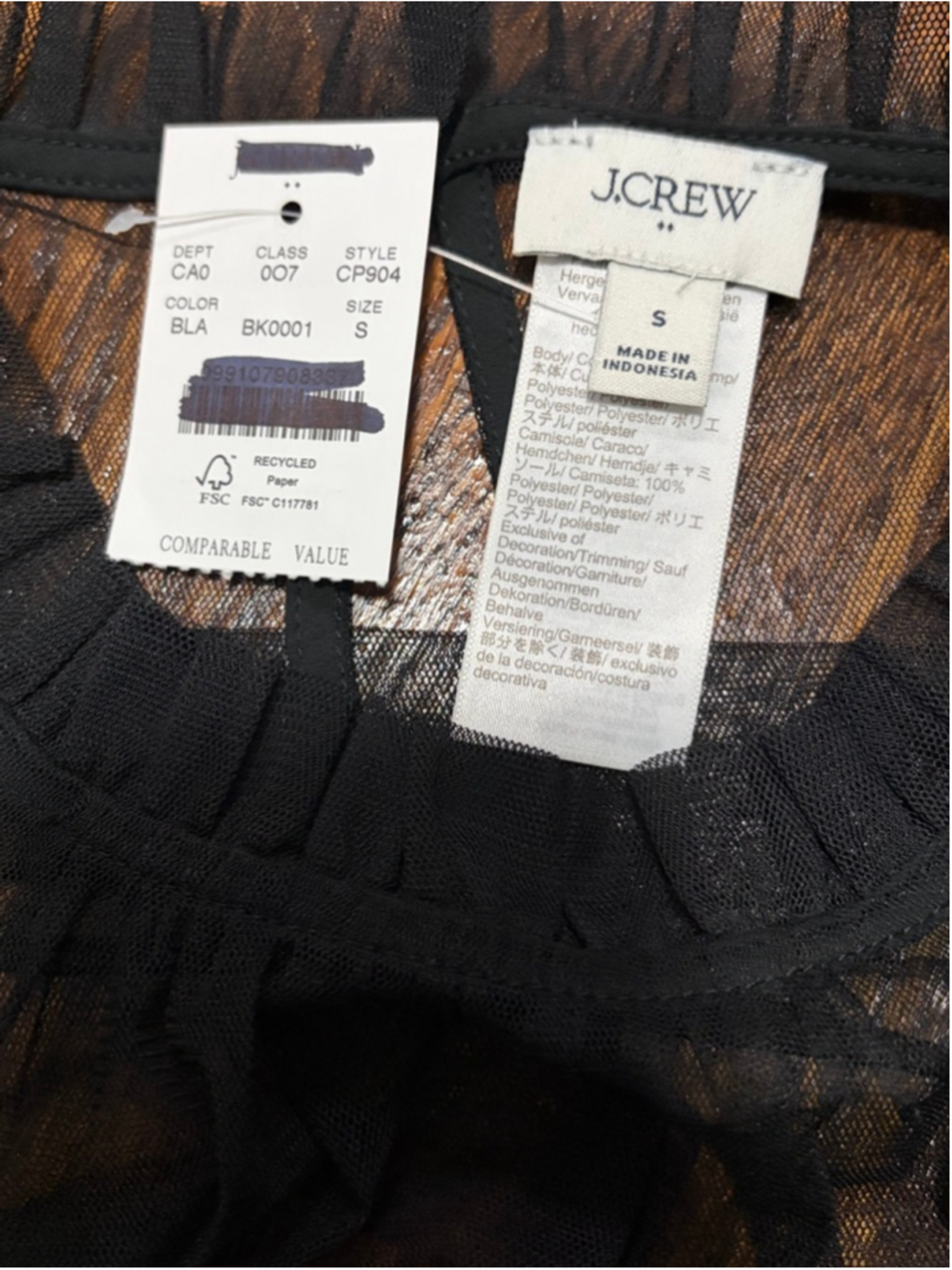 NWT J. Crew Tulle ruffleneck top size small retails $118 - Picture 8 of 10